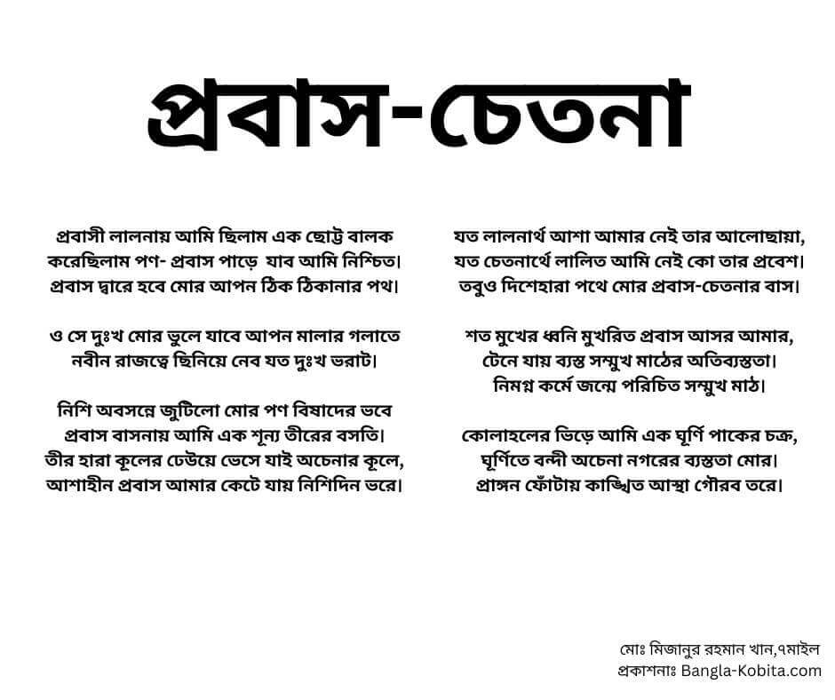 পরবাসে চেতনার ভেতর নিঃসঙ্গতার ধ্বনি